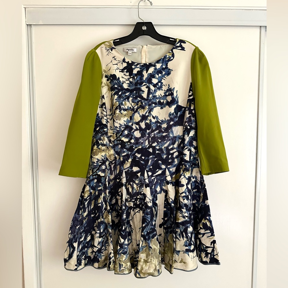 Women’s l/s Green and Blue Floral Dress